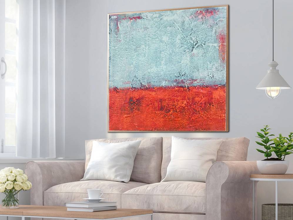Living Original Red Abstract Canvas Artwork X9SKR